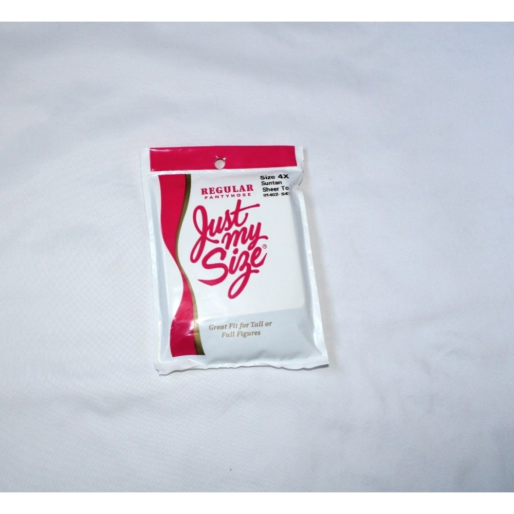 Just My Size Pantyhose Size 4X Suntan Sheer Toe Regular 81426-S4S Vintage Sealed